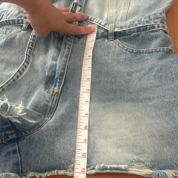 Vince Light Blue Denim Sleeveless Romper with Tie Waist - Picture 14 of 16